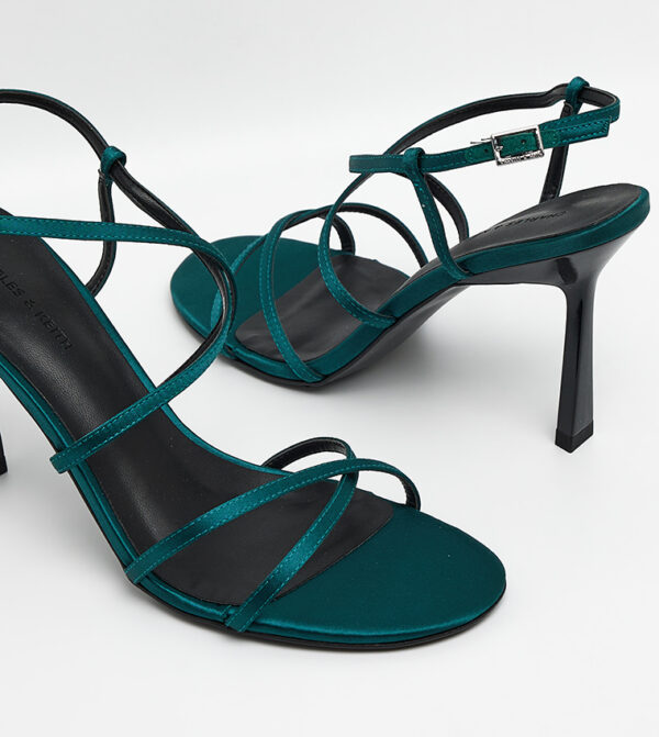 Strappy Crossover Trapeze-Heel Sandals - Image 2