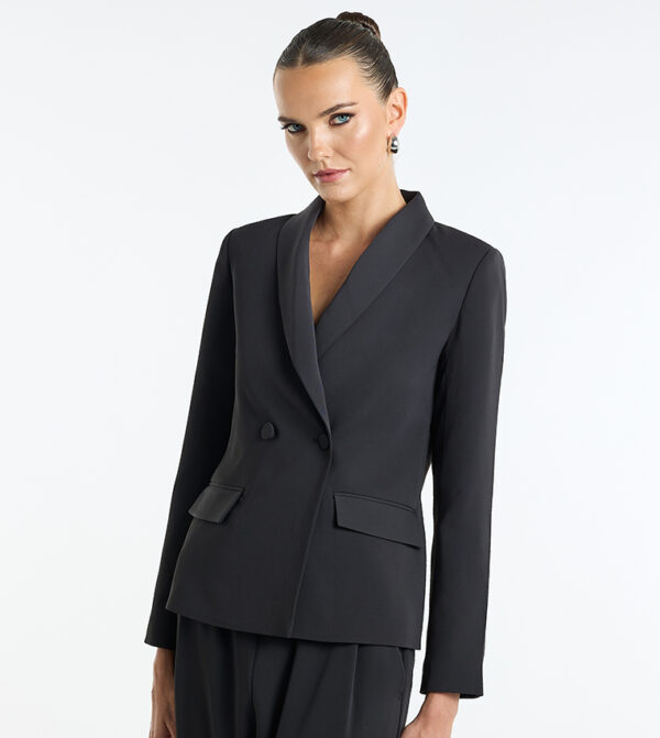 Double Breasted Shawl Collar Blazer - Image 5