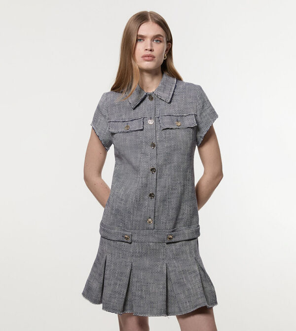 Petite Spring Tweed Tailored Mini Dress - Image 5