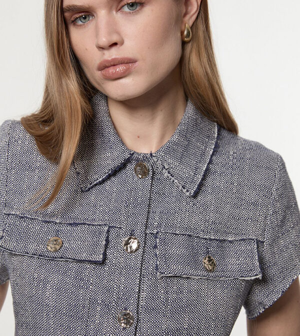 Petite Spring Tweed Tailored Mini Dress - Image 4