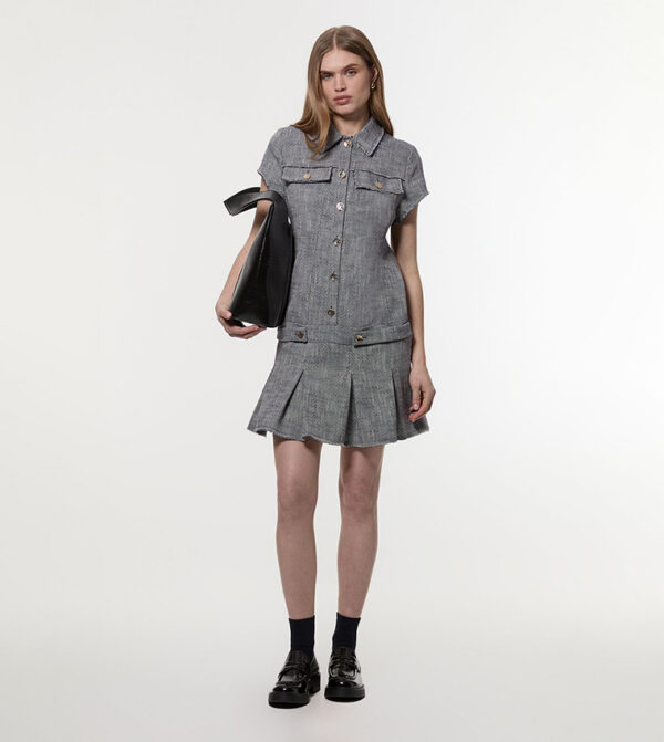 Petite Spring Tweed Tailored Mini Dress