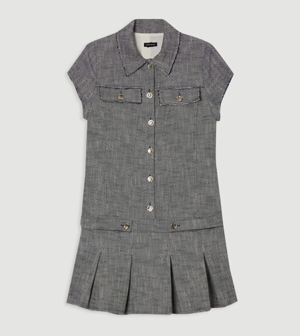 Petite Spring Tweed Tailored Mini Dress - Image 3