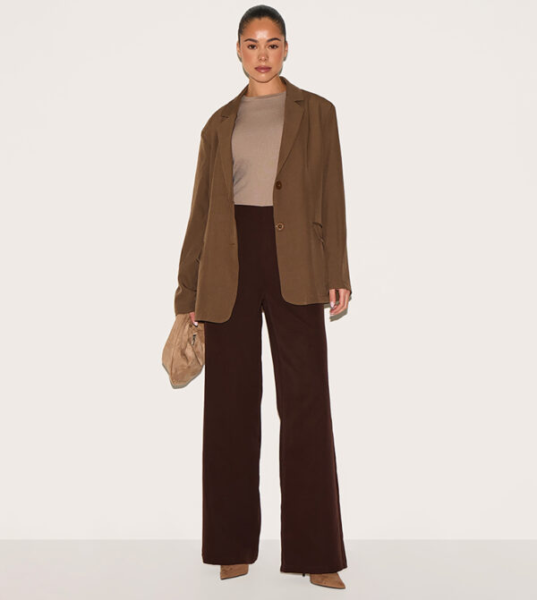 Taupe Seam Detail Structured Oversized Blazer