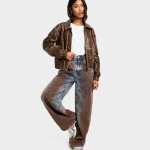 Rust Tint Wide Leg Jeans
