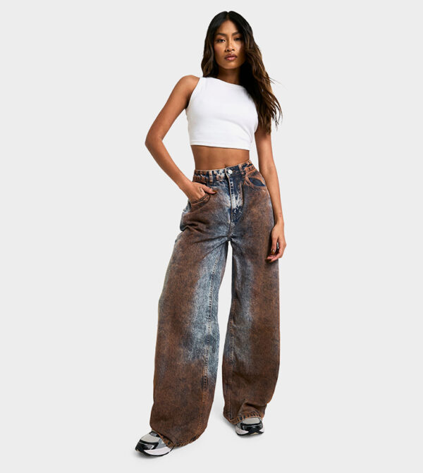 Rust Tint Wide Leg Jeans - Image 3